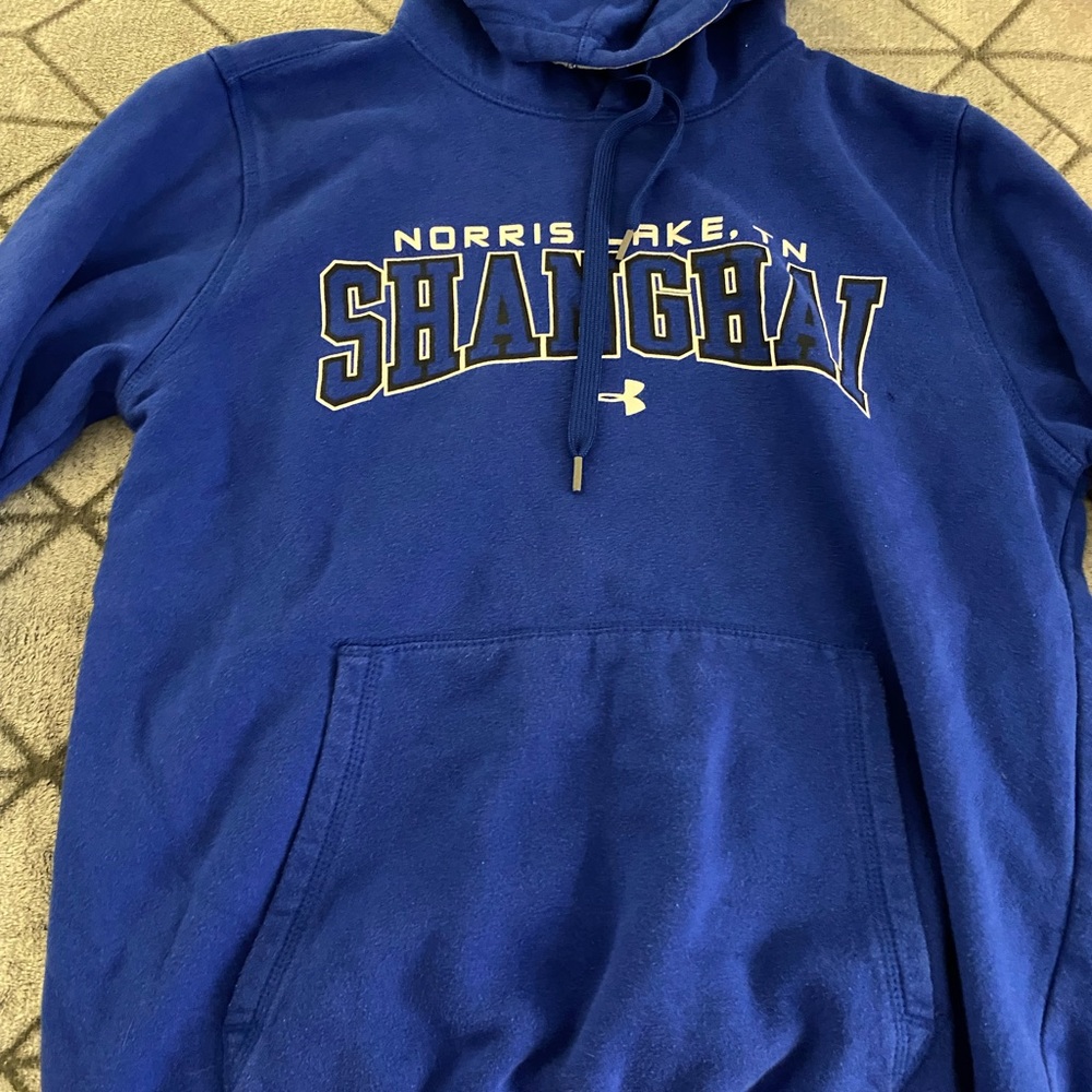 Blue athletic hoodie